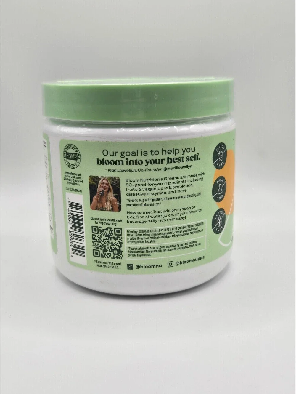 Bloom Nutrition Greens & Superfoods Powder Mango 30 Servings 5.97oz NIB New